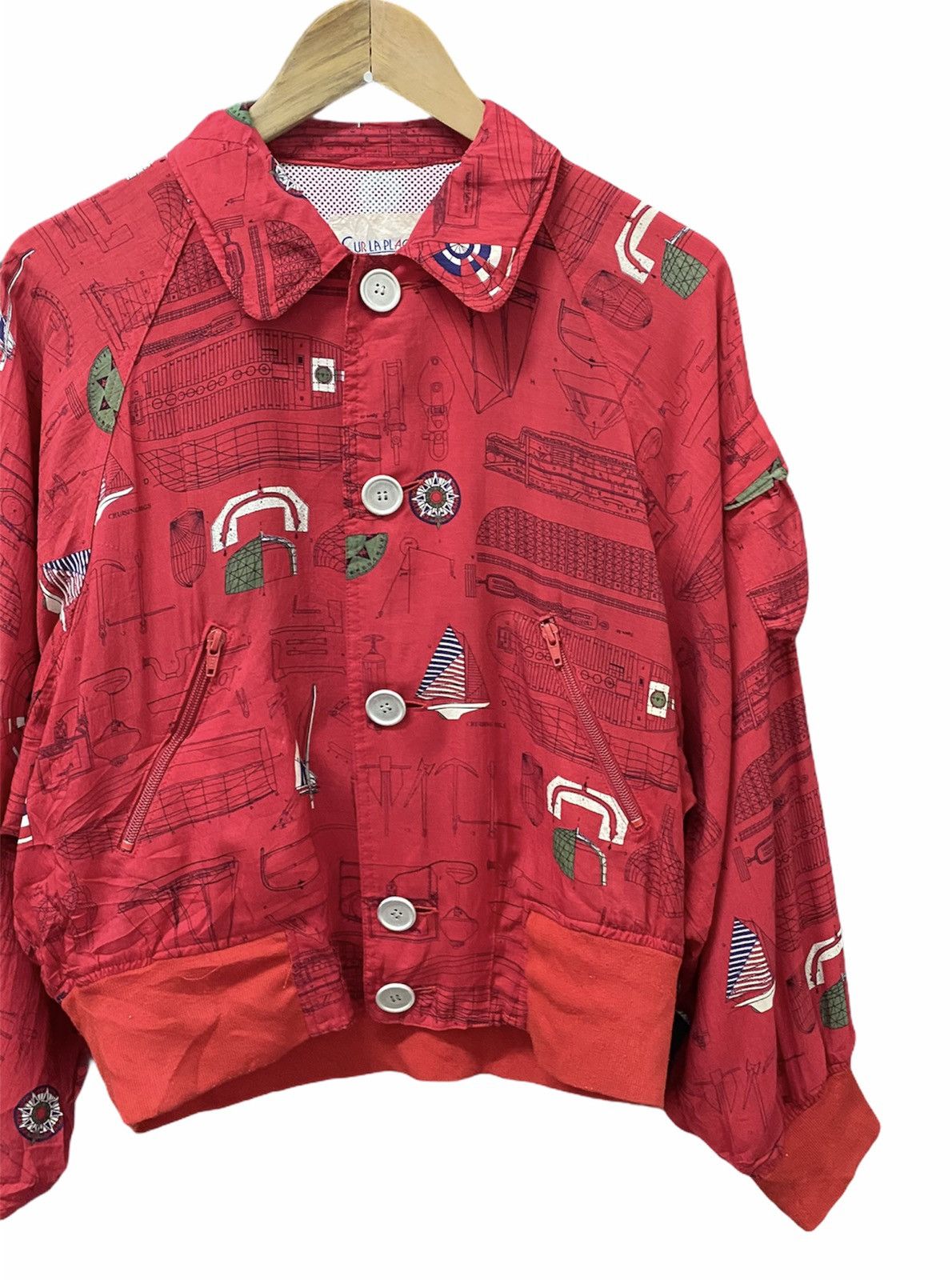 Toyo Enterprises ❌HEAT❌ Vintage Geometric Abstract Print Bomber Jacket Size US M / EU 48-50 / 2 - 5 Thumbnail