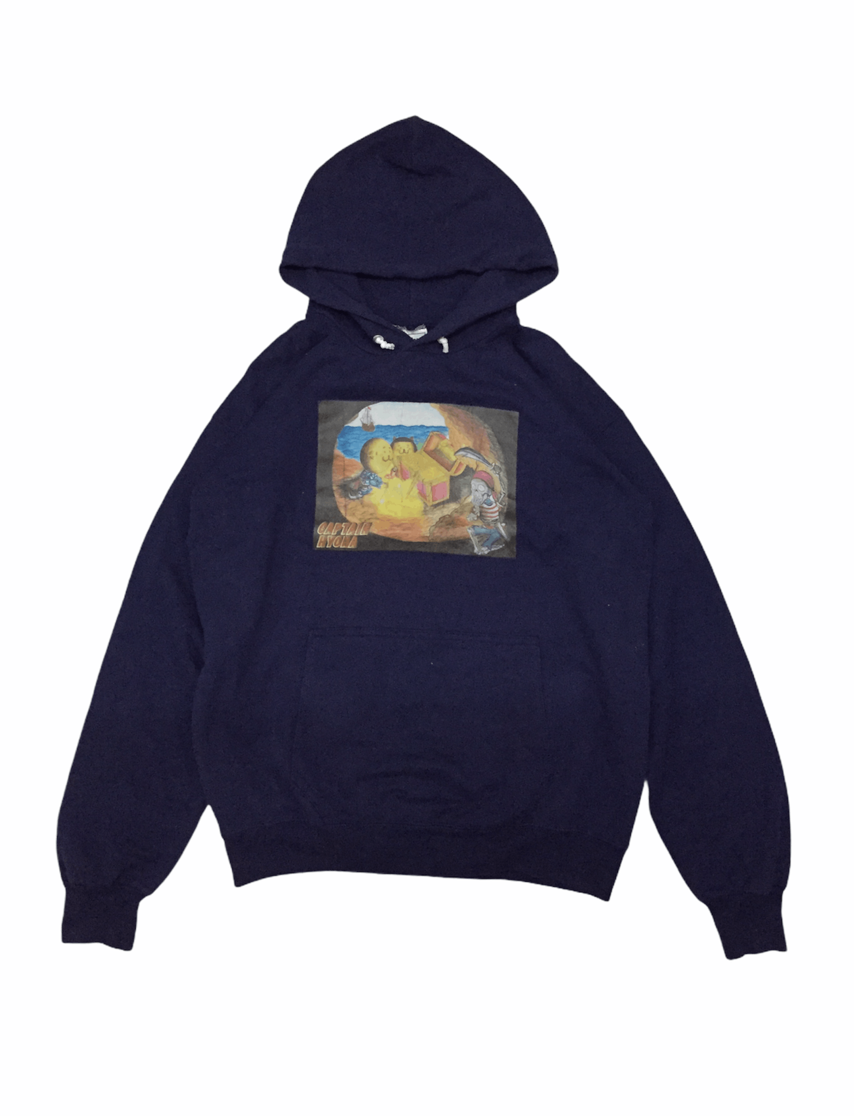 image of 90's 20471120 Caption Hyoma Hoodie in Blue Black, Men's (Size Medium)