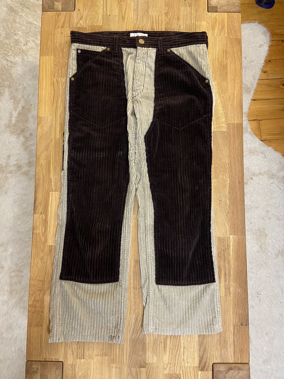Number (N)ine Number (N)ine Two-Tone Corduroy Pants | Grailed