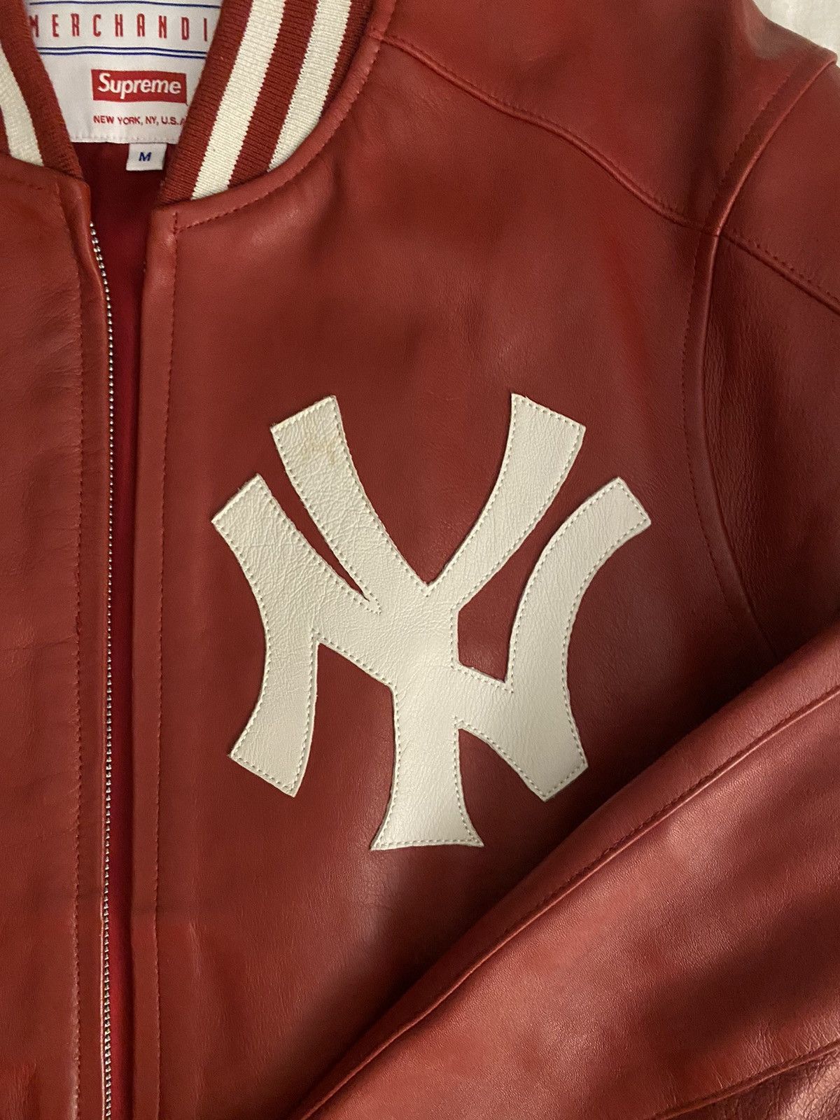New York Yankees × Supreme Supreme Red Leather Yankee New York Yankees × Supreme Supreme Red Leather Yankee