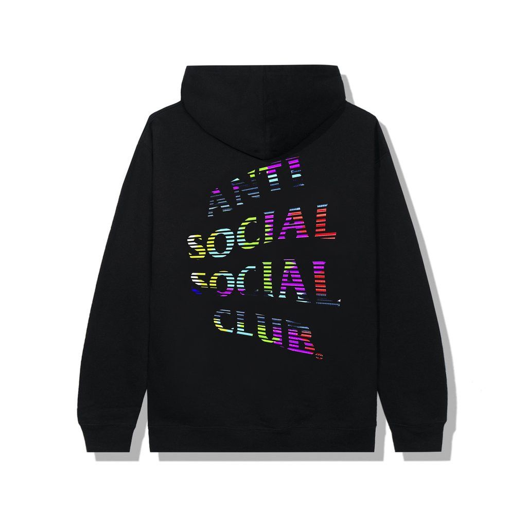 image of Anti Social Social Club Ds Assc Fuzzy Connection Black Hoodie Supreme Bape Fog, Men's (Size XL)