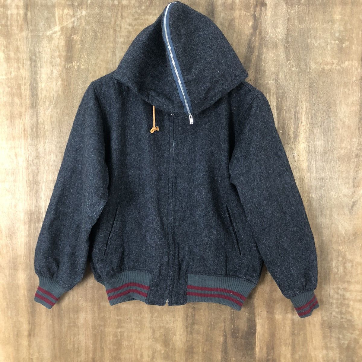 Japanese Brand American Wood Lander Grey Wool Varsity Jacket Hoodies#1851 Size US M / EU 48-50 / 2 - 3 Thumbnail
