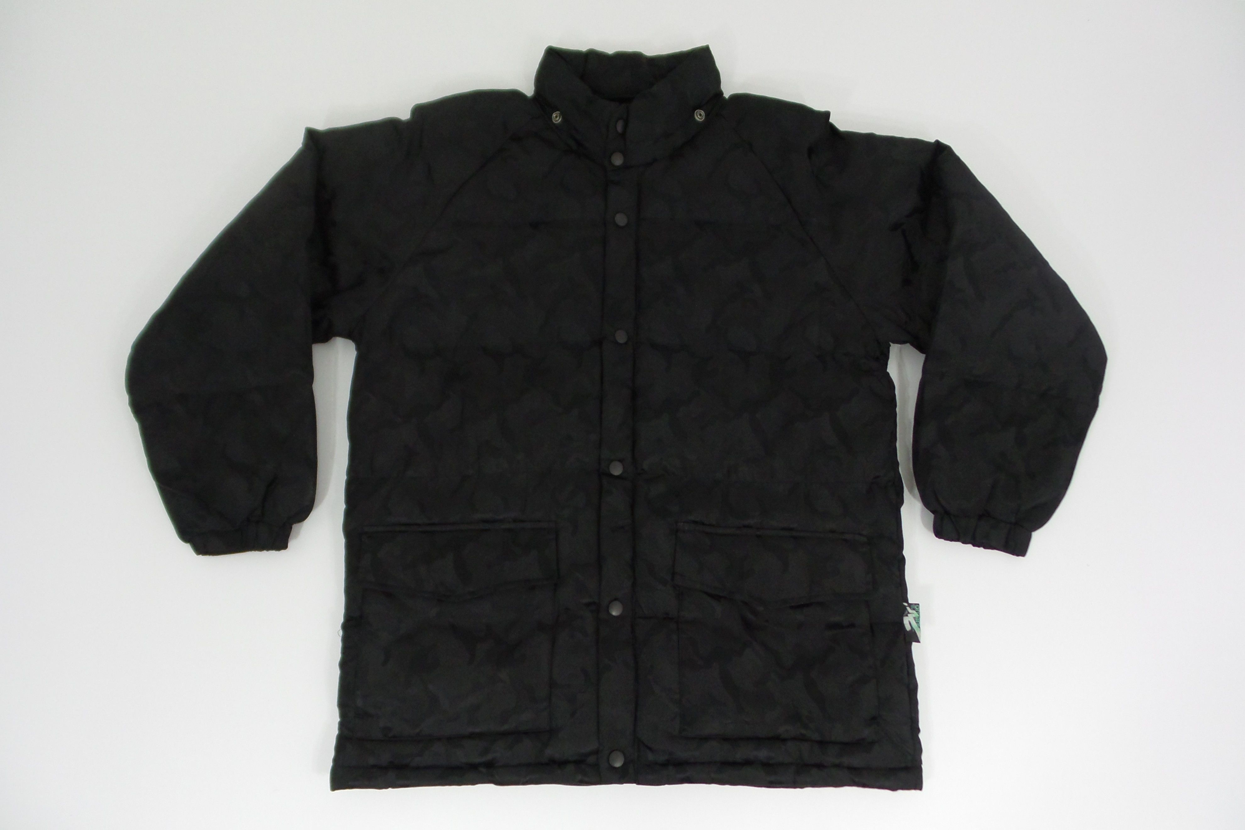 image of Ppfm Black Snap Button Down Puffer Jackets, Men's (Size Medium)