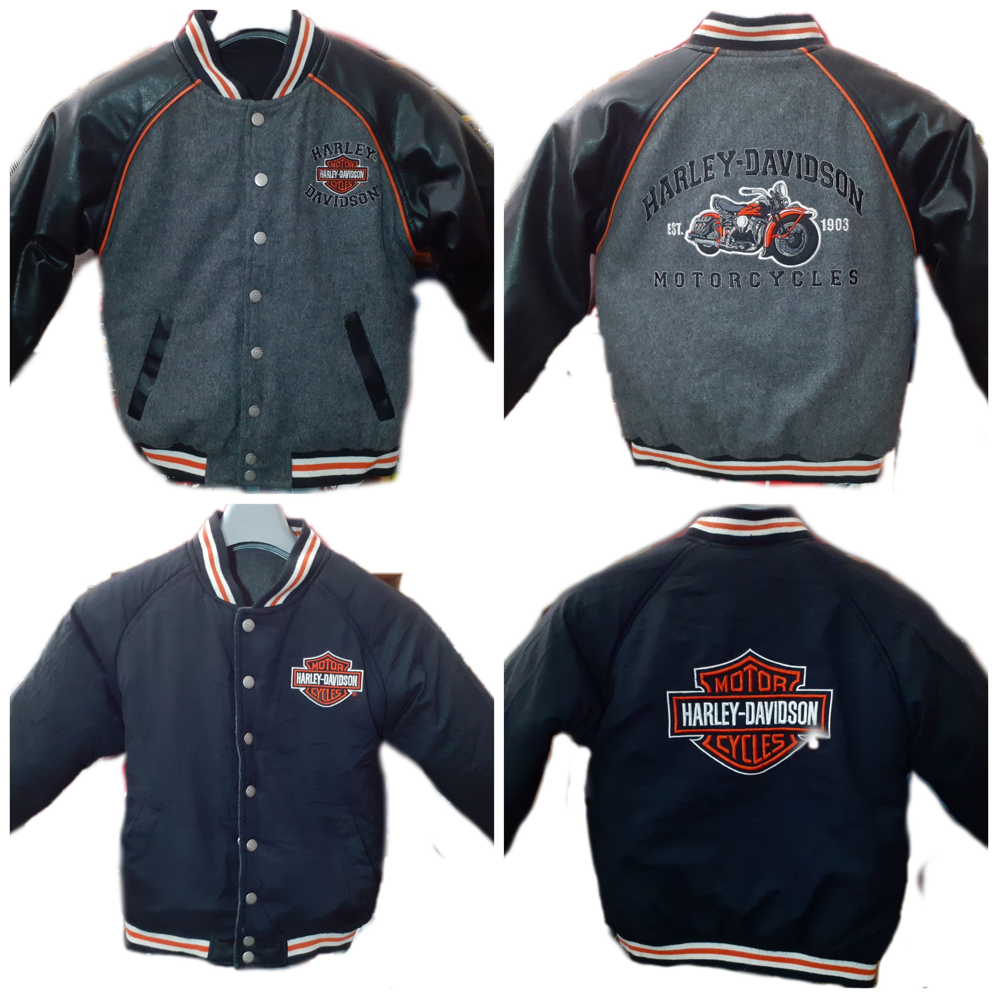 Harley Davidson Vintage Harley Davidson Reversible Varsity Bomber Kids Size US XXS / EU 40 - 1 Thumbnail