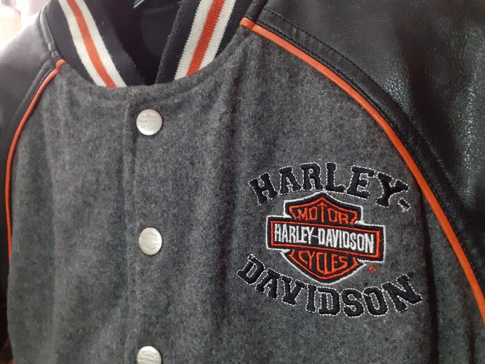 Harley Davidson Vintage Harley Davidson Reversible Varsity Bomber Kids Size US XXS / EU 40 - 5 Thumbnail
