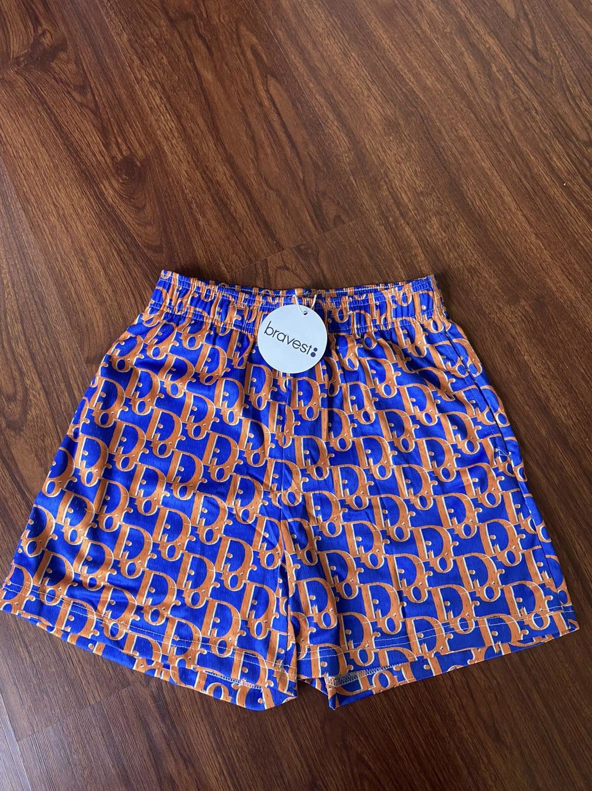 Bravest Studios - Blue / Orange 'Dior' Logo Shorts – eluXive