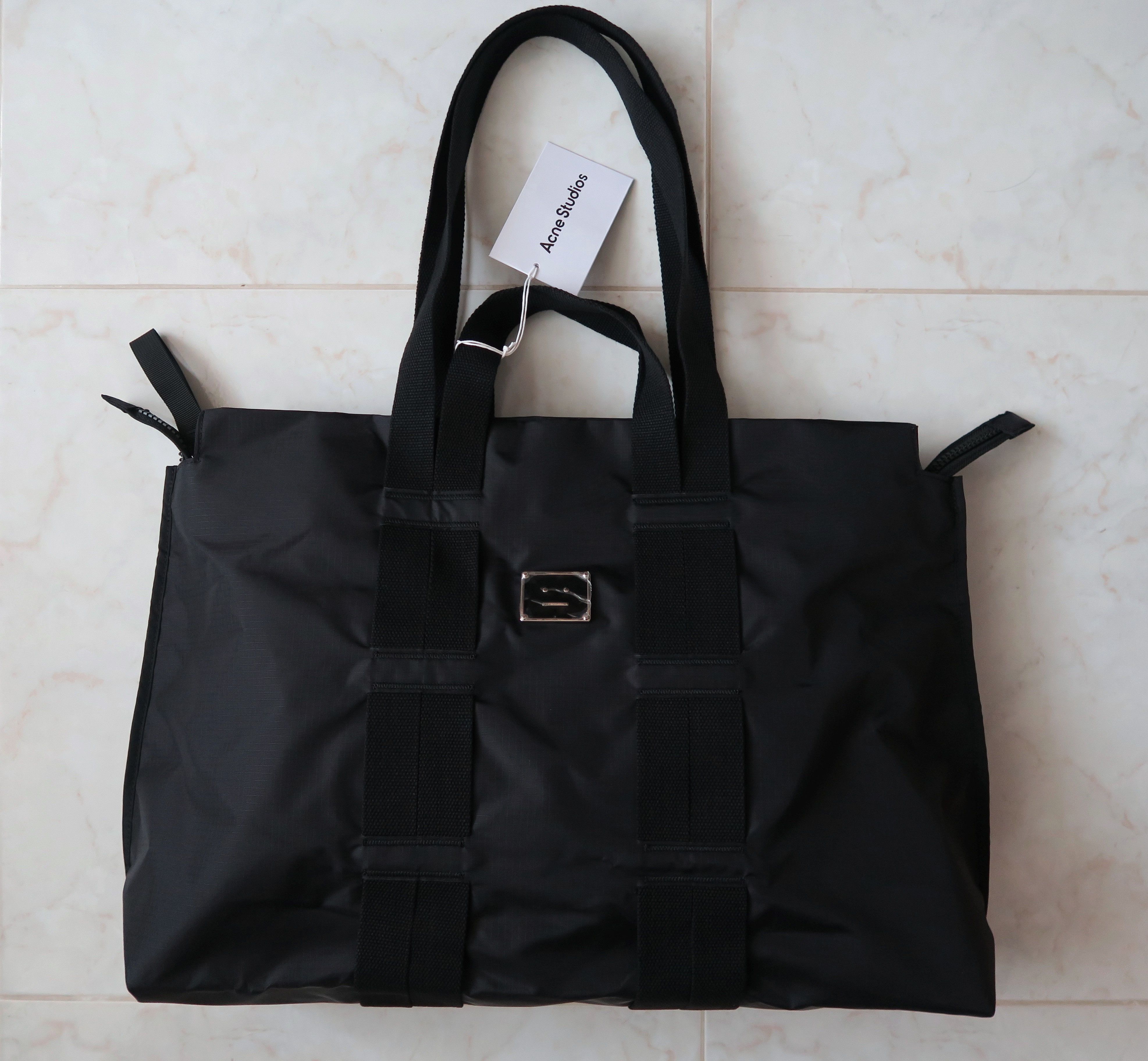 Acne Studios Acne Studios Face Logo Plaque Tote Black Bag Grailed