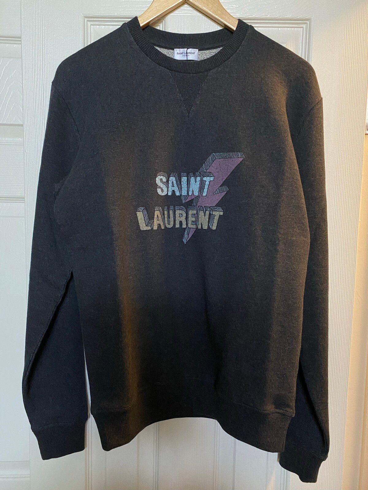 Saint Laurent Paris Eclair lightening bolt logo sweatshirt | Grailed