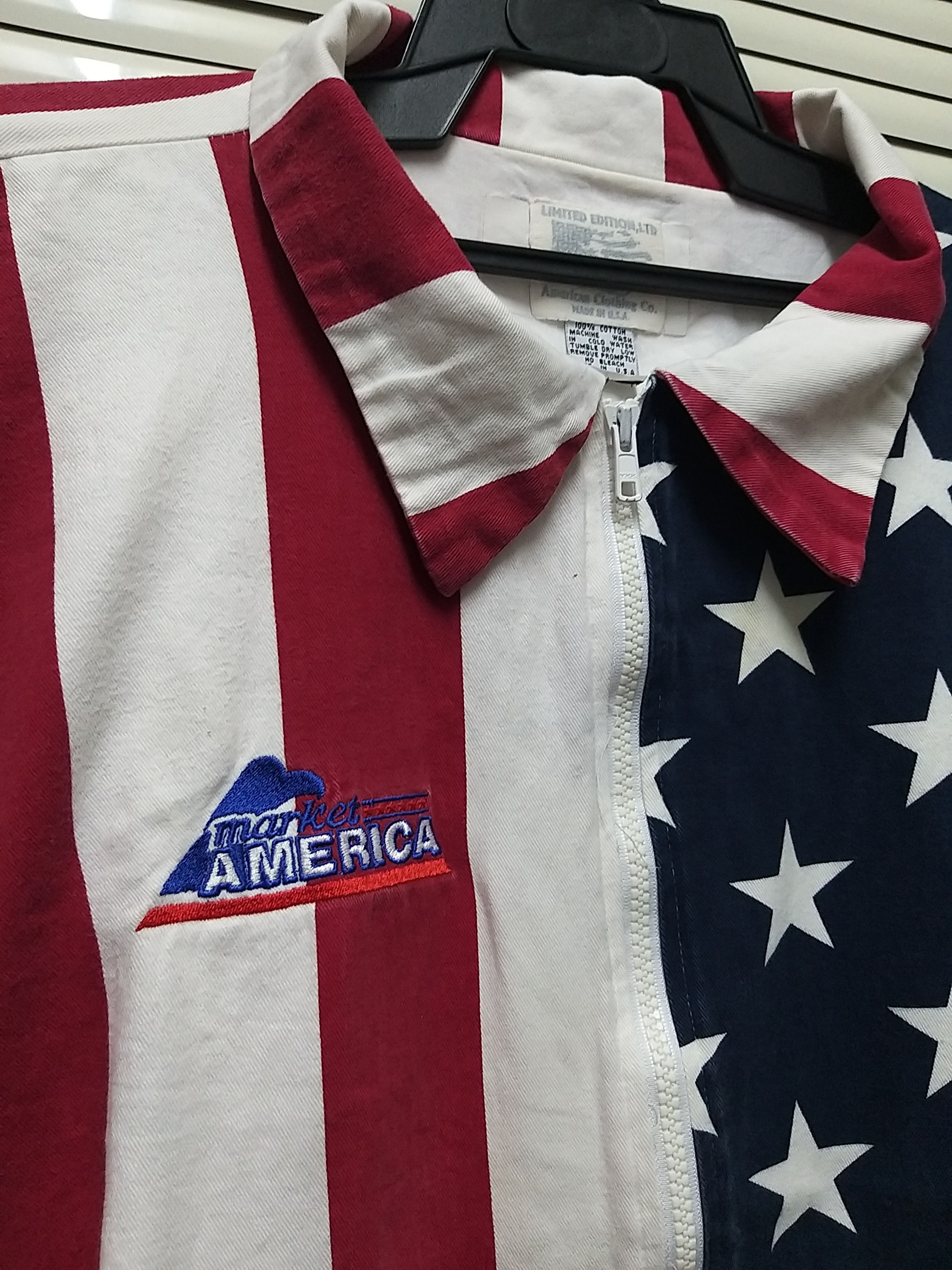 American Apparel VINTAGE 90'S AMERICAN FLAG BLOUSON JACKET Size US XXL / EU 58 / 5 - 6 Thumbnail