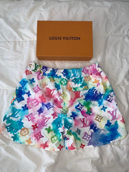 Sell Louis Vuitton Watercolor Monogram Swim Shorts - Blue/White