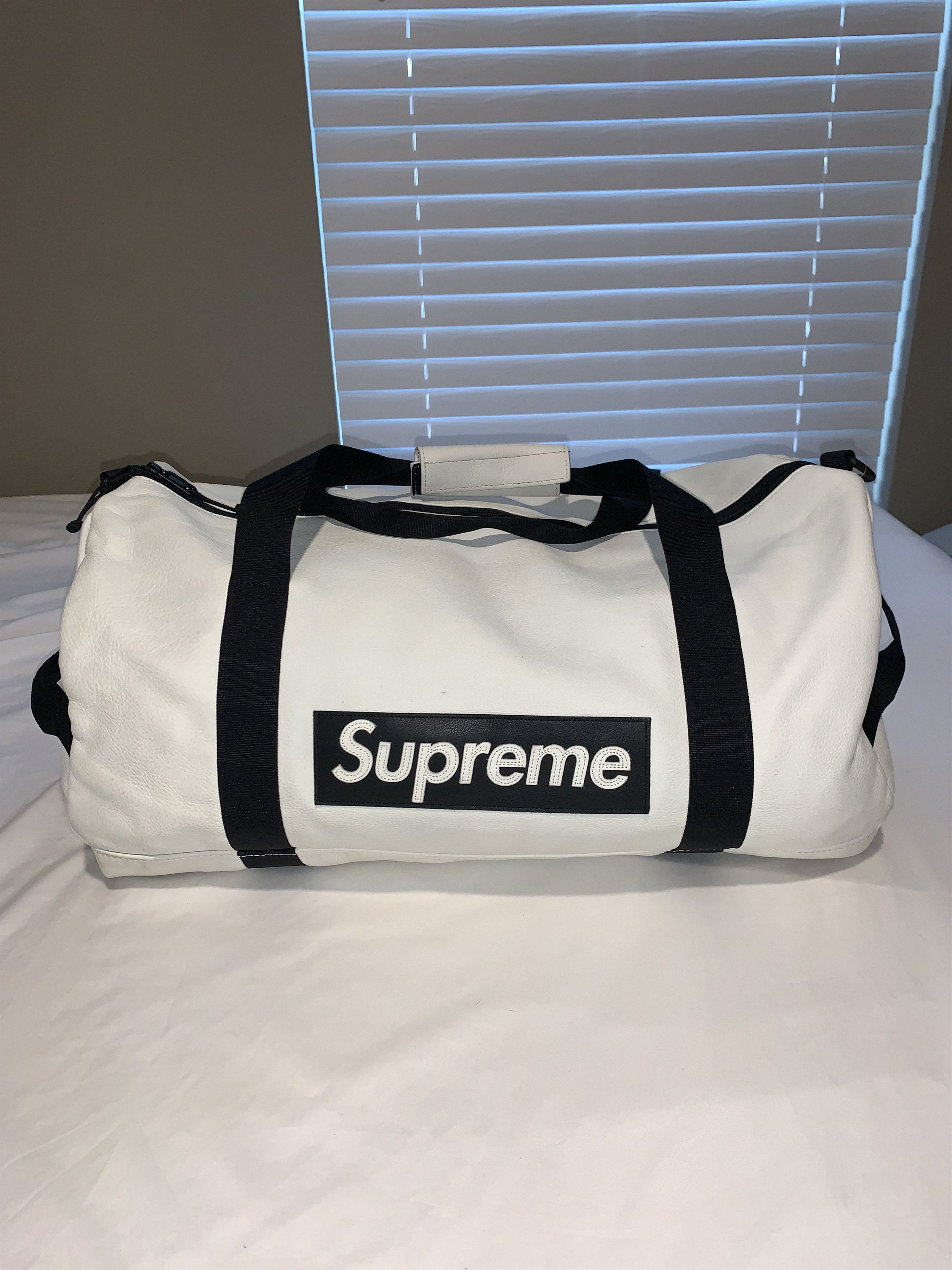Supreme Supreme Nike White Leather Duffle Bag | Grailed