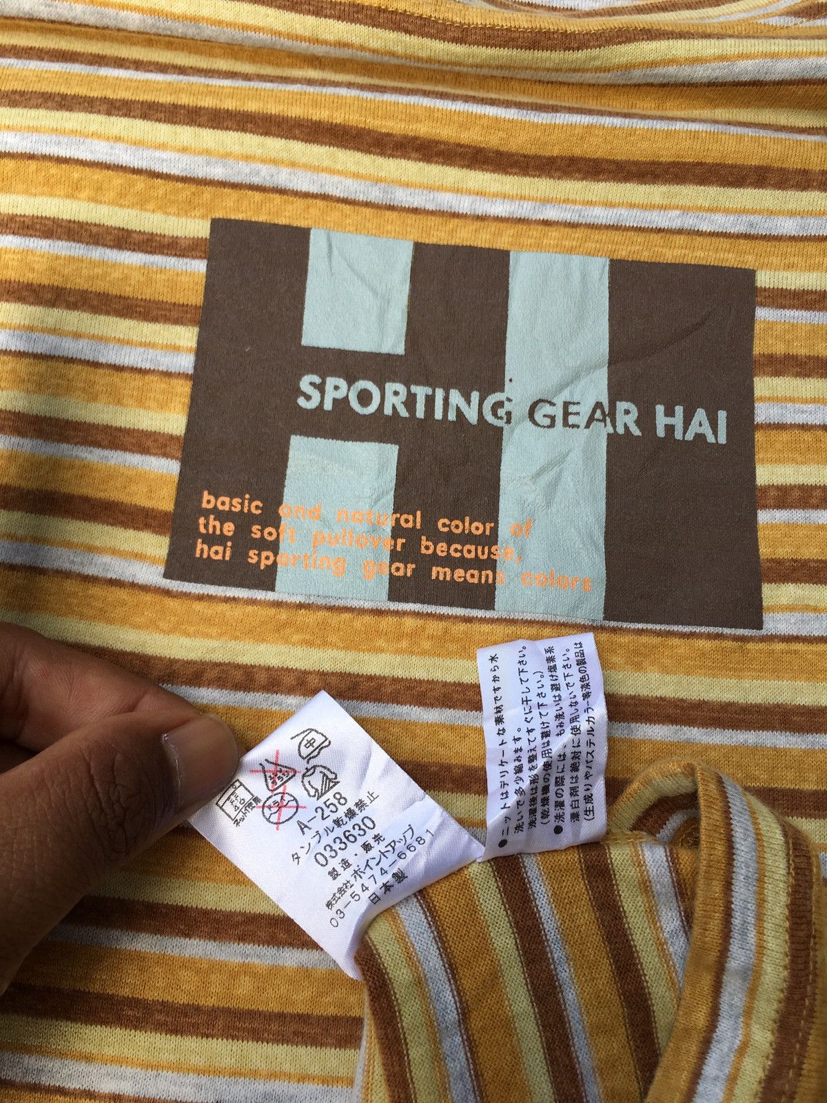 Hai Sporting Gear Vintage Hai Sporting Gear Issey Miyake Stripes Tee Size US S / EU 44-46 / 1 - 12 Thumbnail