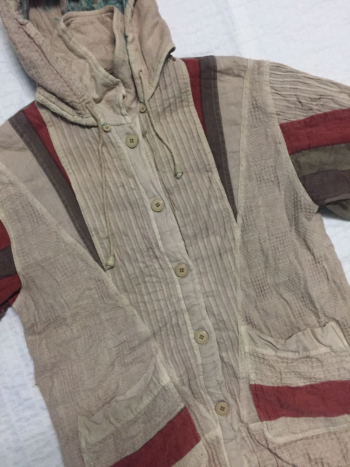 Japanese Brand Patchy Jacket Detachable Hoodie Like Greg Lauren Design Size US M / EU 48-50 / 2 - 7 Thumbnail