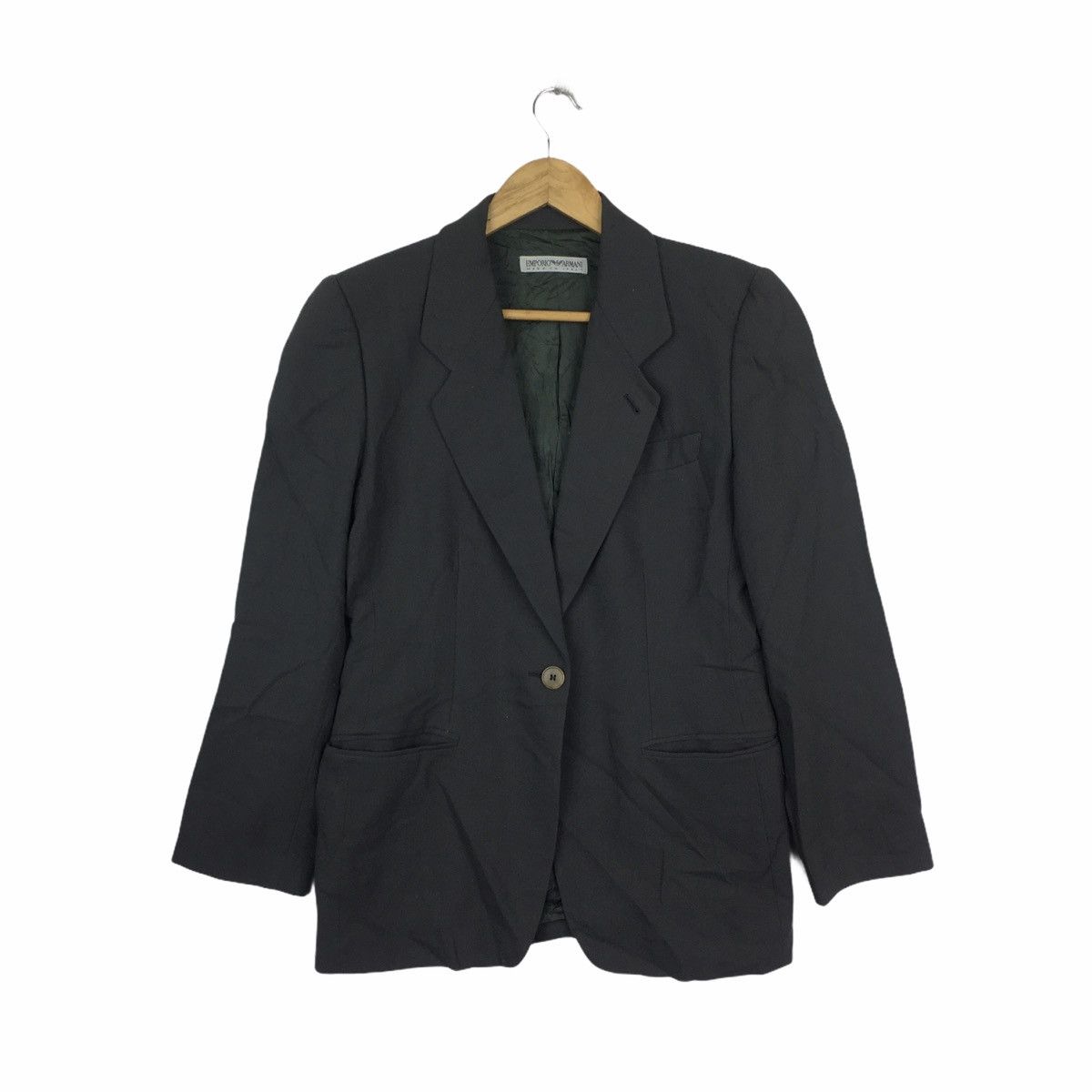 Armani Vtg EMPORIO ARMANI Made In Italy 1 Button Blazer Coat Suit Grailed