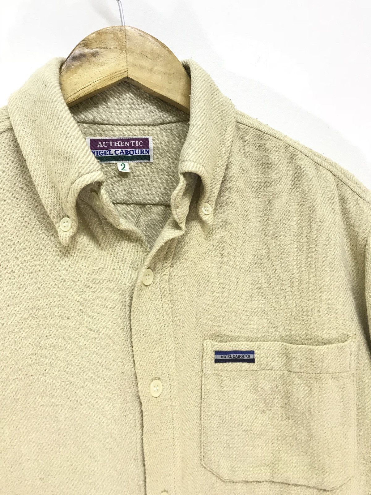 Japanese Brand Nigel Cabourn Flannel Woven Cotton Cream Button Shirt 6🟩9 Size US L / EU 52-54 / 3 - 1 Thumbnail