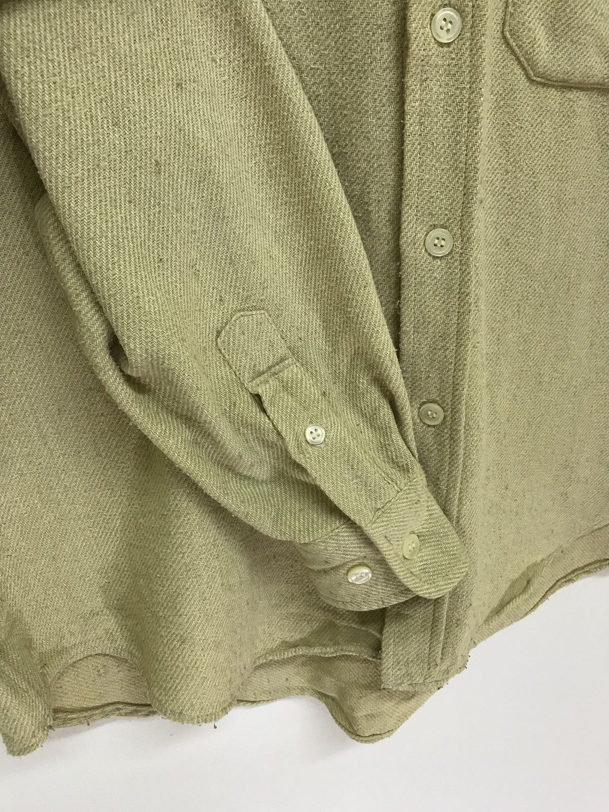 Japanese Brand Nigel Cabourn Flannel Woven Cotton Cream Button Shirt 6🟩9 Size US L / EU 52-54 / 3 - 4 Thumbnail