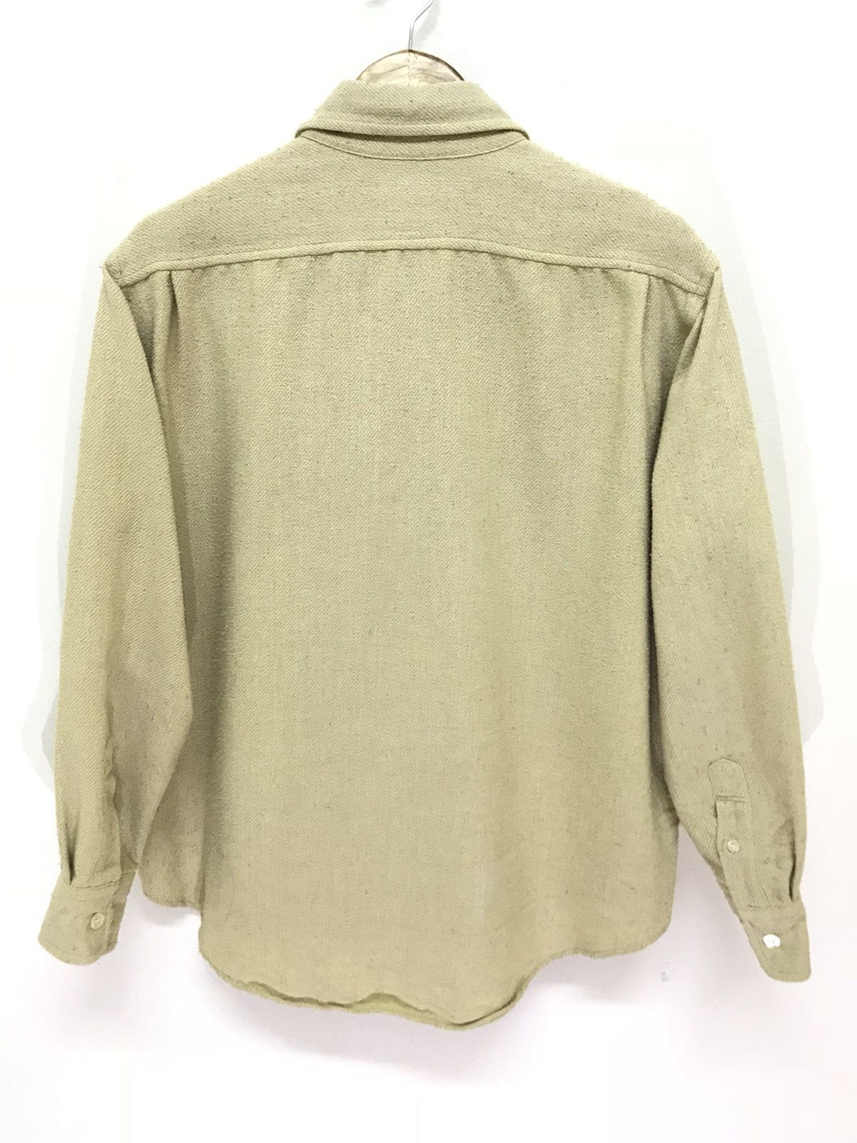 Japanese Brand Nigel Cabourn Flannel Woven Cotton Cream Button Shirt 6🟩9 Size US L / EU 52-54 / 3 - 5 Thumbnail