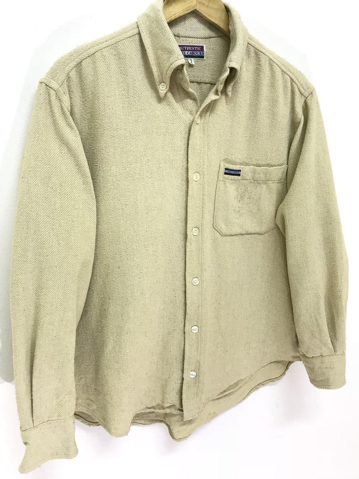 Japanese Brand Nigel Cabourn Flannel Woven Cotton Cream Button Shirt 6🟩9 Size US L / EU 52-54 / 3 - 3 Thumbnail