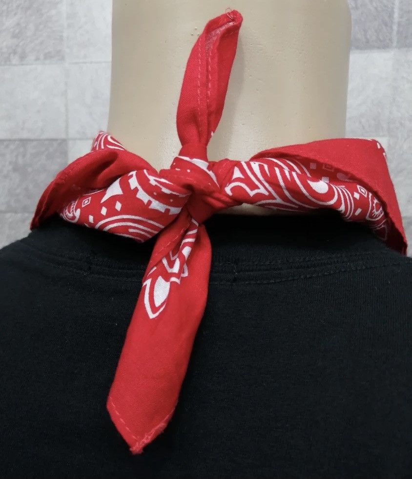 Zara ZARA Hot Red Paisley Bandana Neckerchief Pocketsquare Size ONE SIZE - 4 Thumbnail