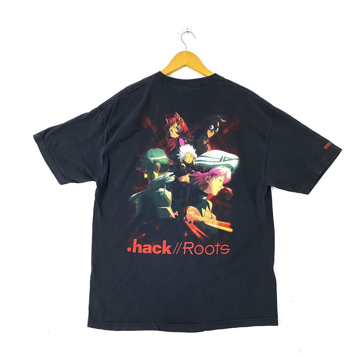 image of Vintage 00S .hack//roots Japanese Anime Manga T-Shirts in Black, Men's (Size XL)