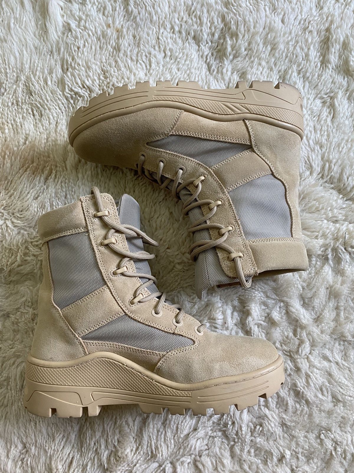 image of Yeezy Season 4 Military Combat Boots in Tan, Men's (Size 8)