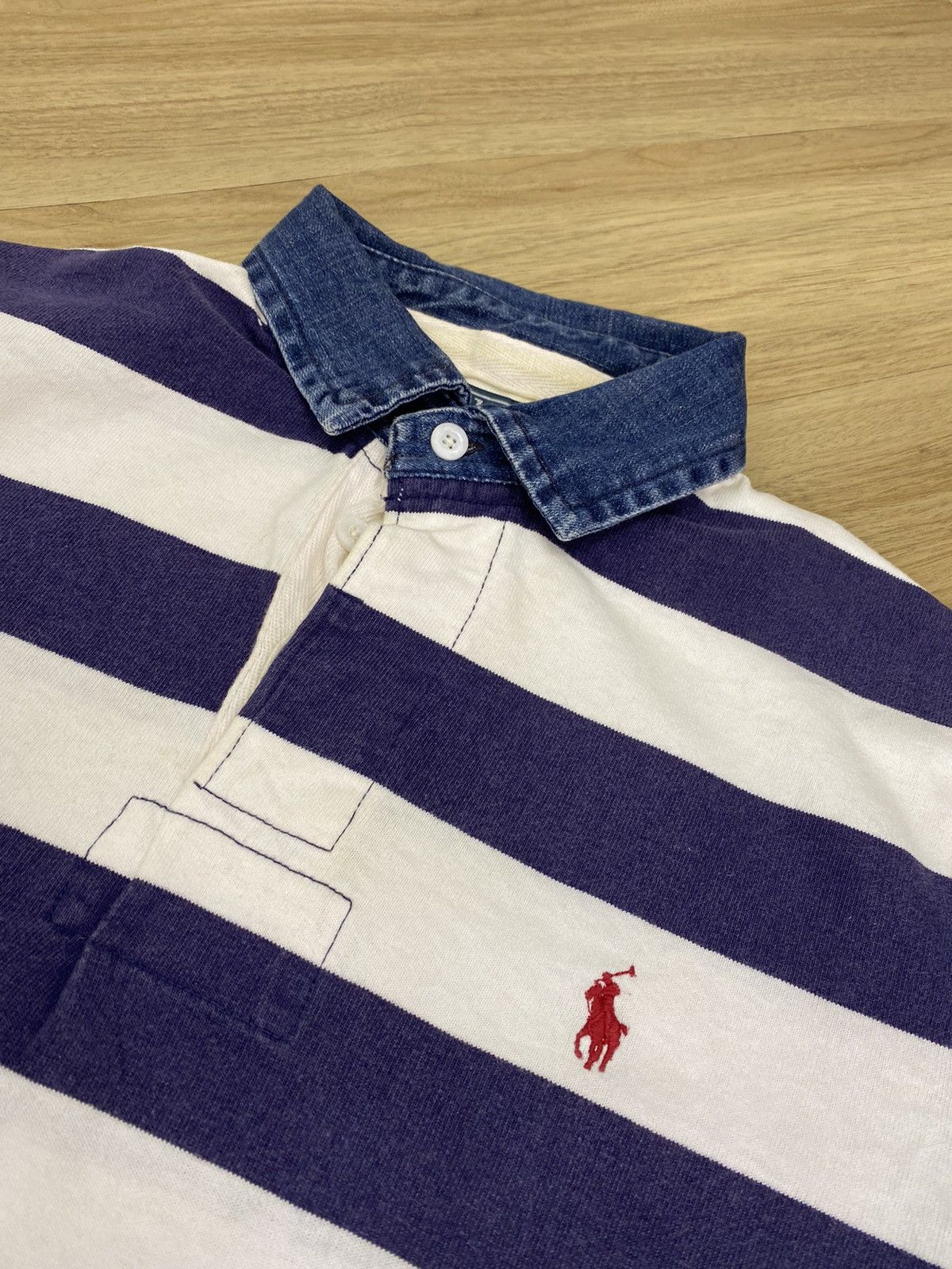 Polo Ralph Lauren Vintage Polo Ralph Lauren Stripes Polo Shirt Large Size US M / EU 48-50 / 2 - 2 Thumbnail