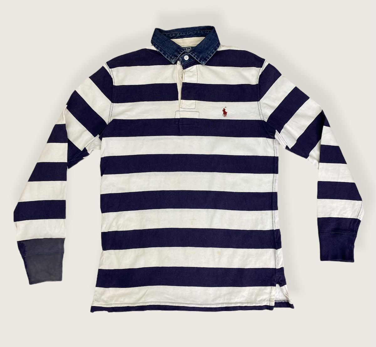 Polo Ralph Lauren Vintage Polo Ralph Lauren Stripes Polo Shirt Large Size US M / EU 48-50 / 2 - 1 Thumbnail