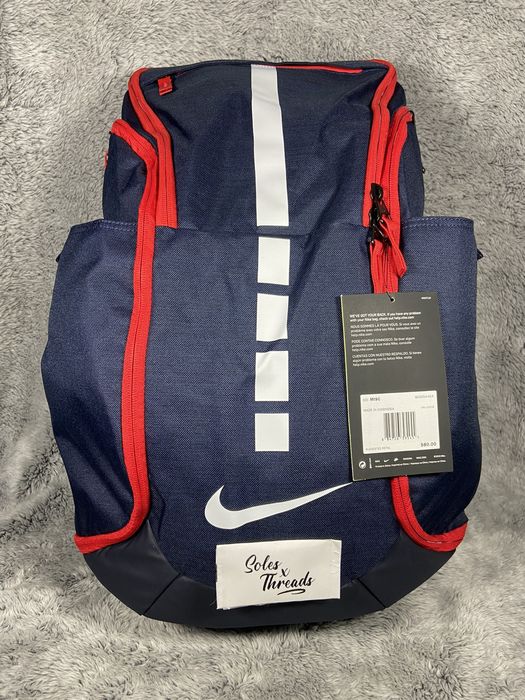 Nike elite backpack outlet red white and blue