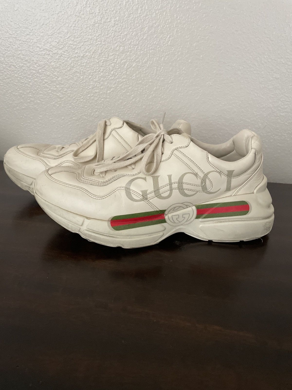 Gucci Gucci Rython Logo Leather Sneakers | Grailed