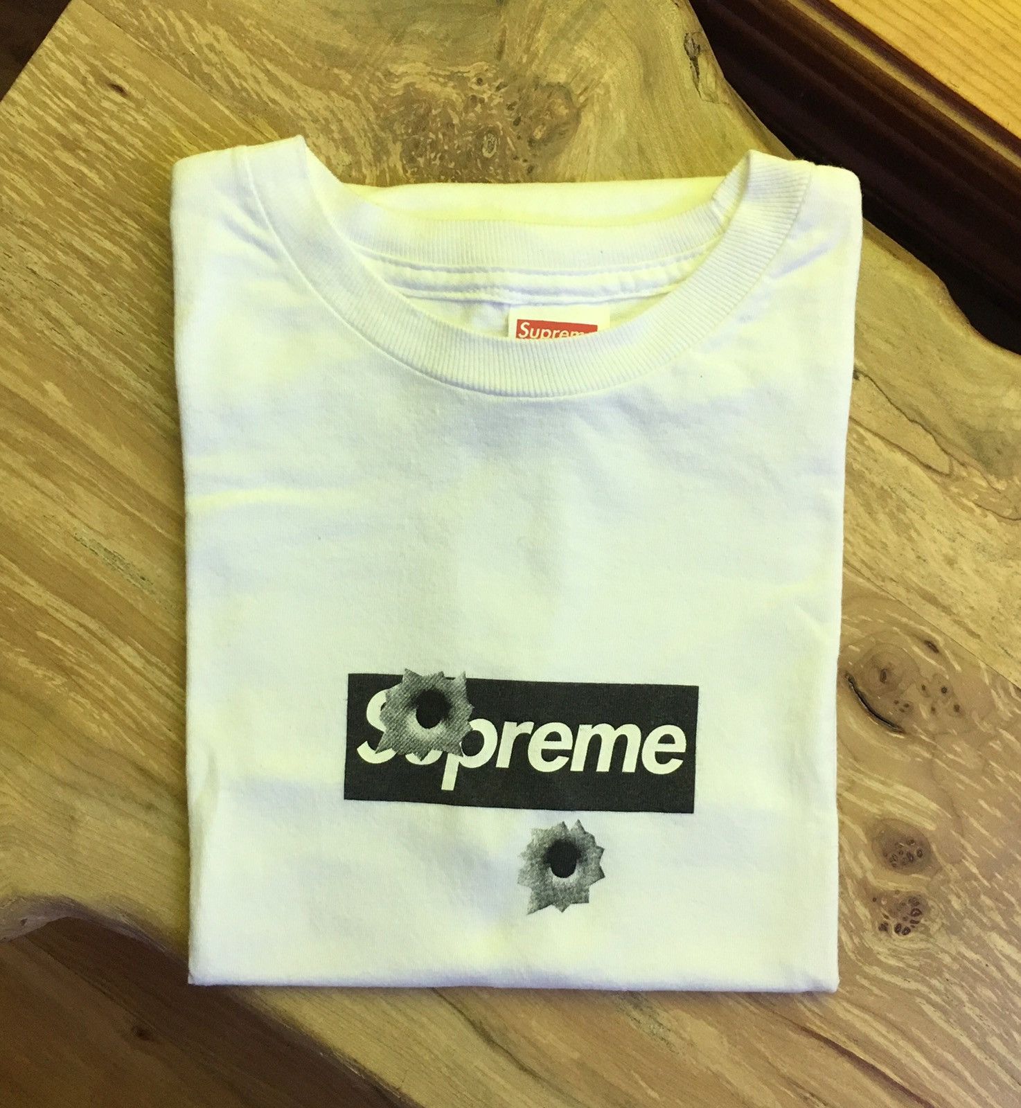 Supreme Bullet hole box logo, Men's Fashion, Tops & Sets, Tshirts