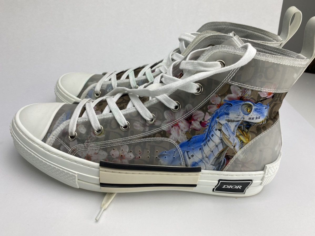 dior b23 high canvas sorayama dinosaur brown