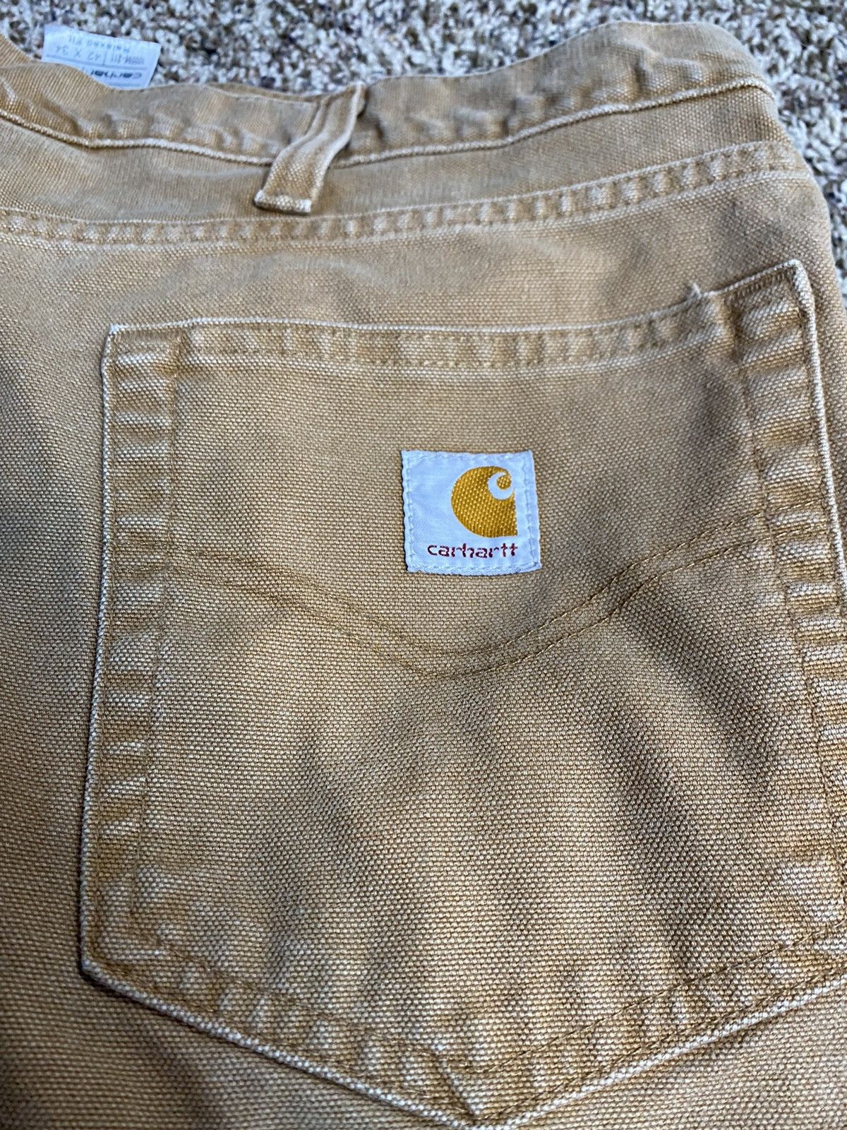 Carhartt × Vintage VTG Carhartt Relaxed Fit Khaki Work Jeans 42x34 Straight Leg Size US 42 / EU 58 - 2 Thumbnail