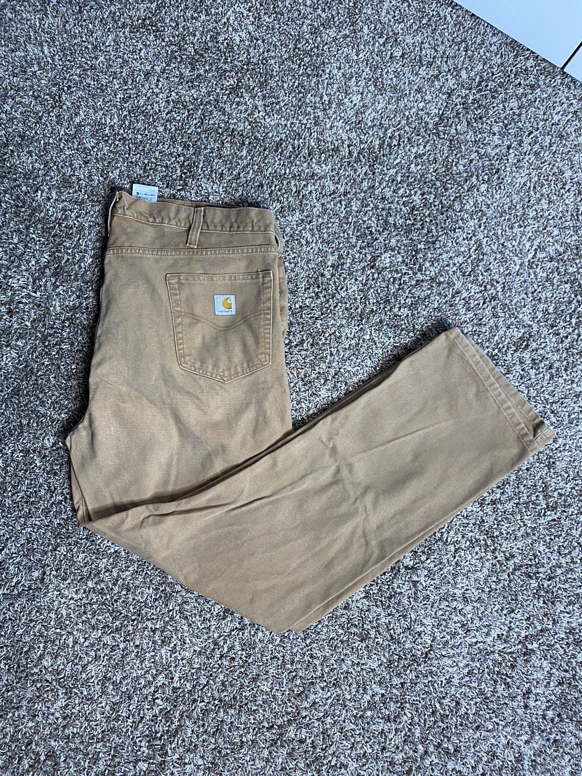 Carhartt × Vintage VTG Carhartt Relaxed Fit Khaki Work Jeans 42x34 Straight Leg Size US 42 / EU 58 - 1 Thumbnail
