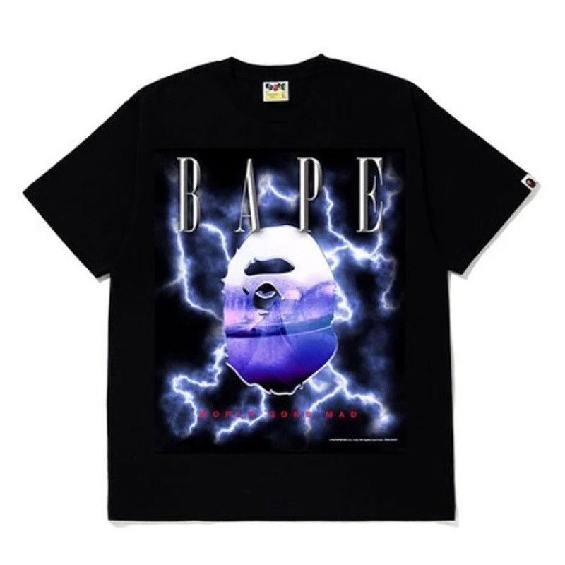 image of Bape Lightning Tee in Black, Men's (Size 2XL)