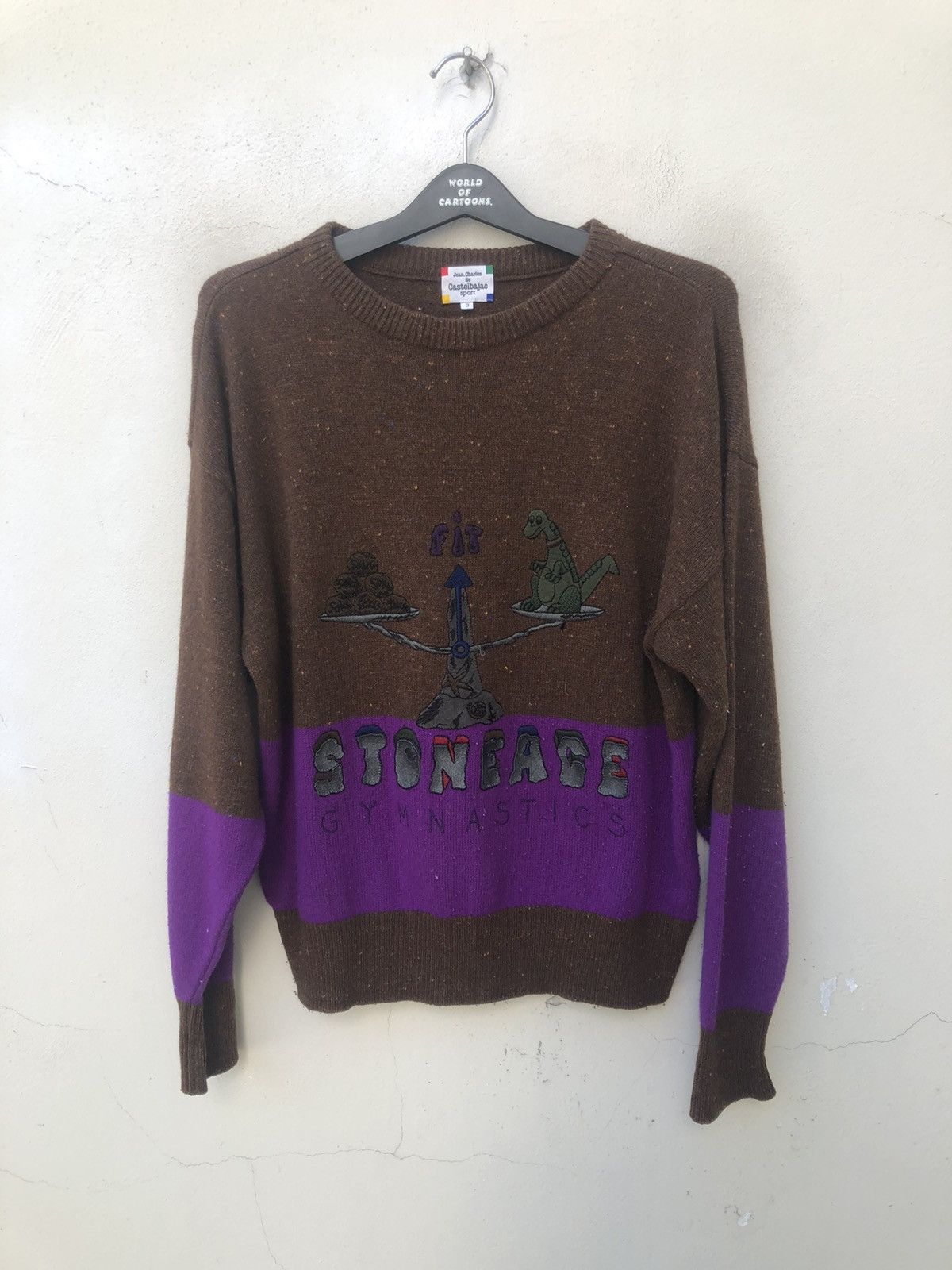Vintage Castelbajac Stone Age Gymnastics Knitwear Sweater