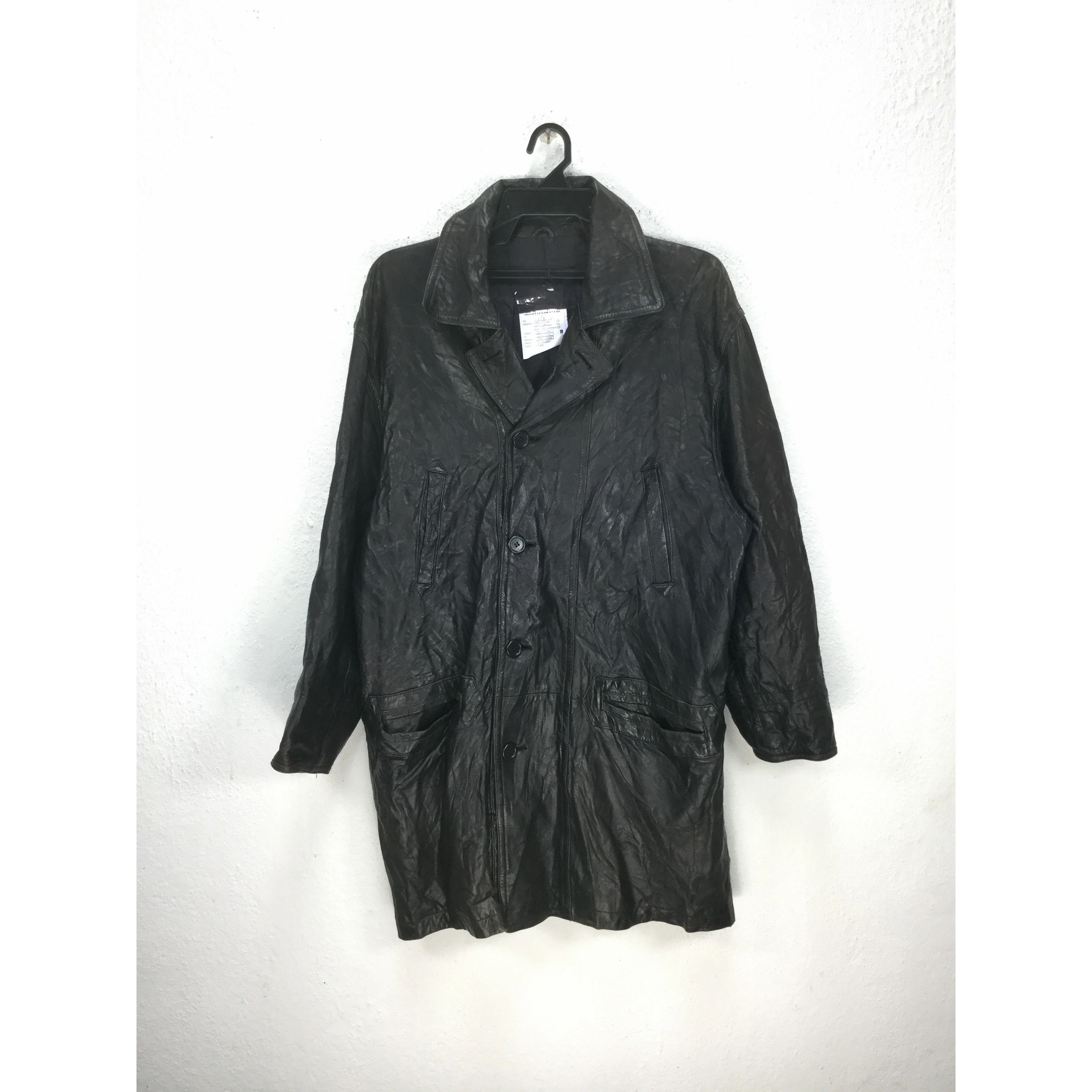 Vintage Vintage Black Leather Coat Jacket Size US M / EU 48-50 / 2 - 2 Thumbnail
