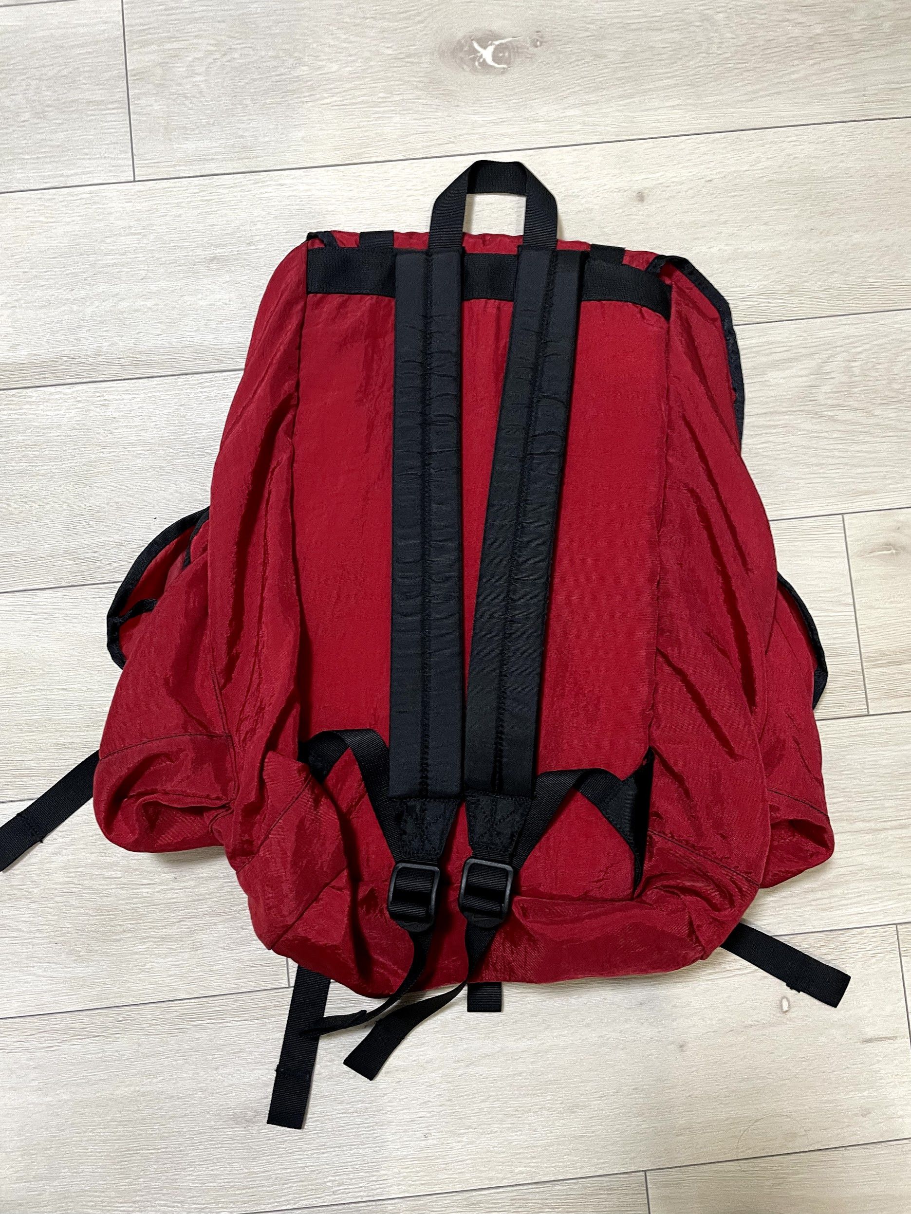Nike 1990s Vintage Nike Red Nylon Parachute Backpack Size ONE SIZE - 3 Thumbnail