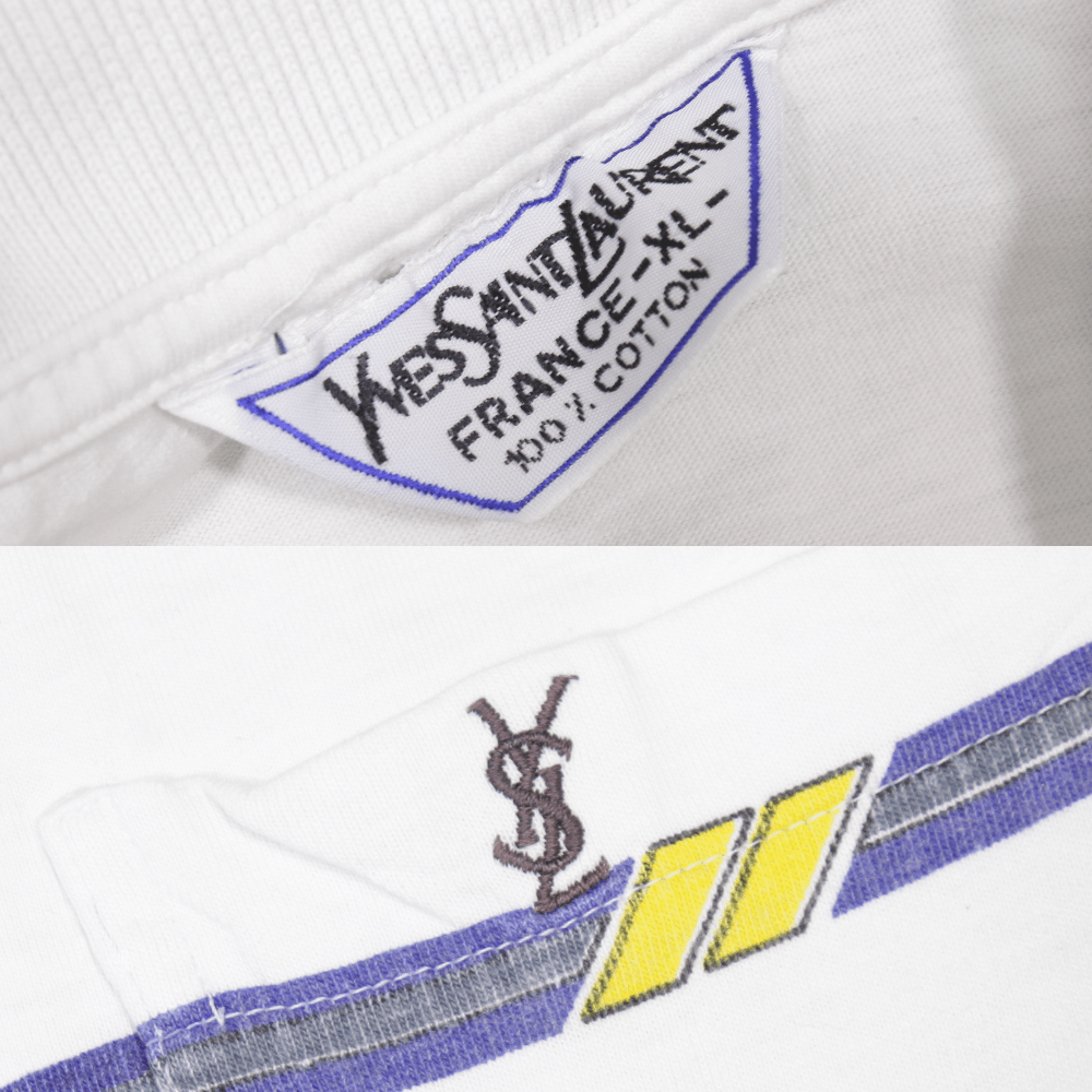 Yves Saint Laurent 90S YSL Logo Polo Vintage Made in France Size US XL / EU 56 / 4 - 9 Thumbnail