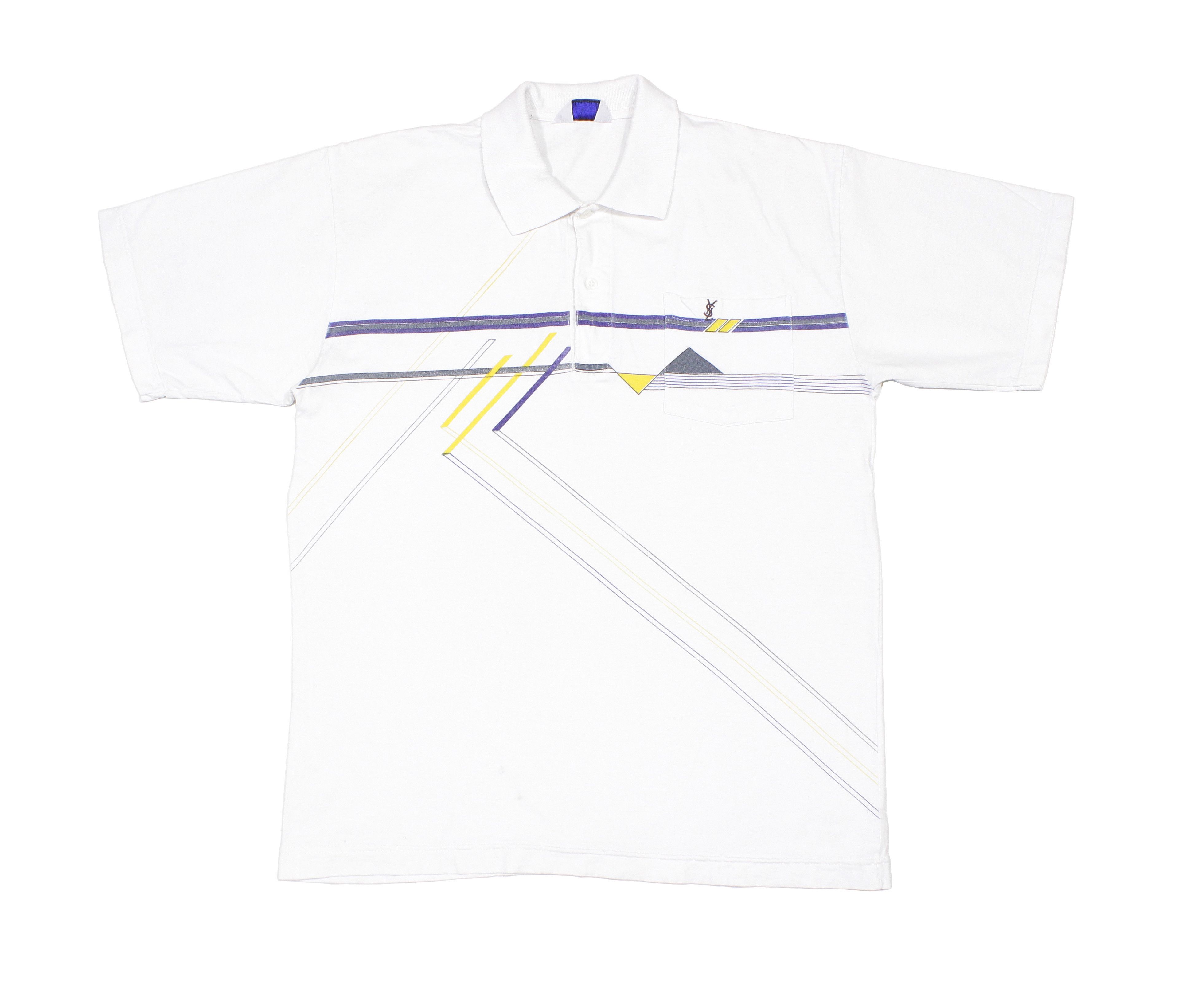 Yves Saint Laurent 90S YSL Logo Polo Vintage Made in France Size US XL / EU 56 / 4 - 1 Thumbnail
