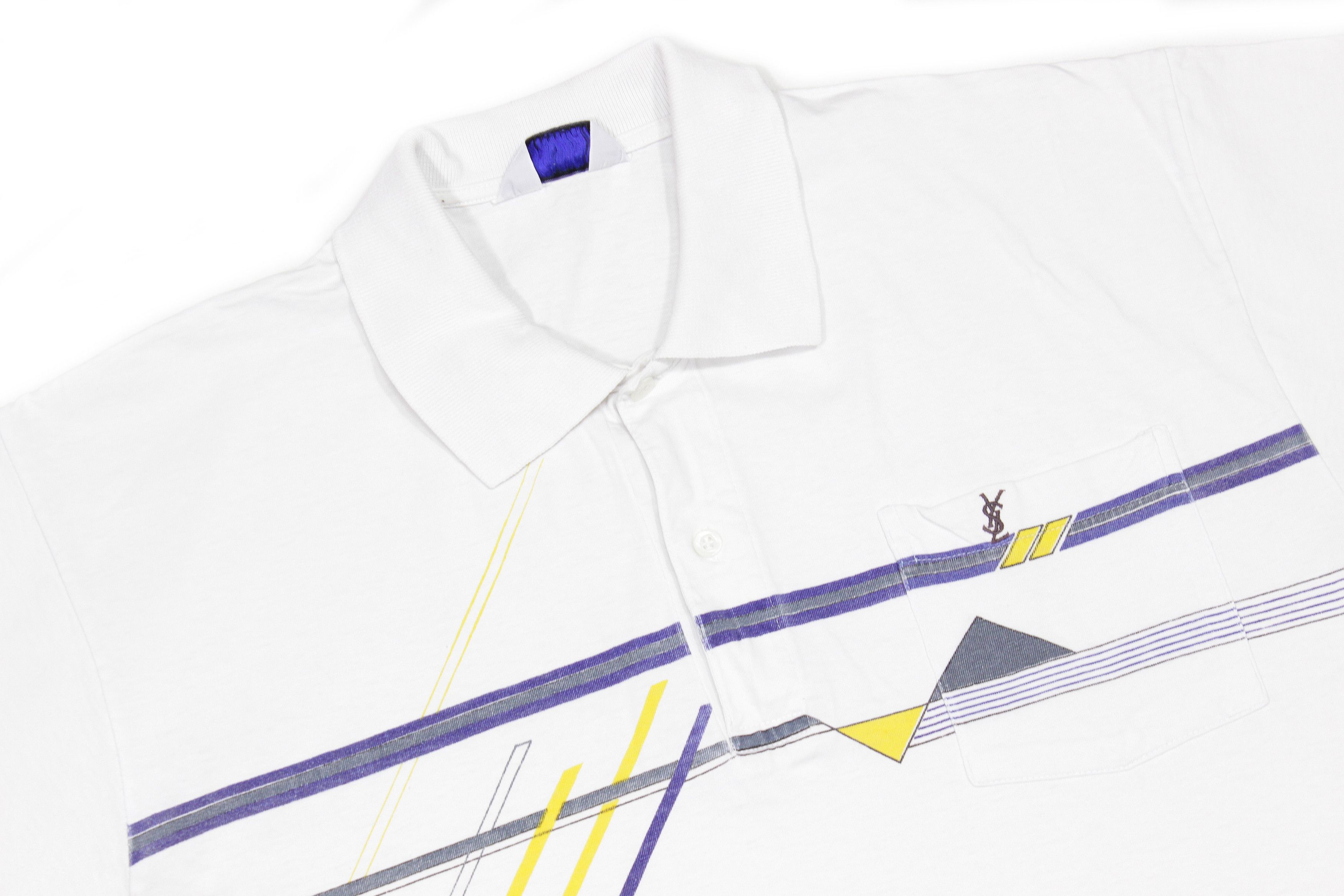 Yves Saint Laurent 90S YSL Logo Polo Vintage Made in France Size US XL / EU 56 / 4 - 3 Thumbnail