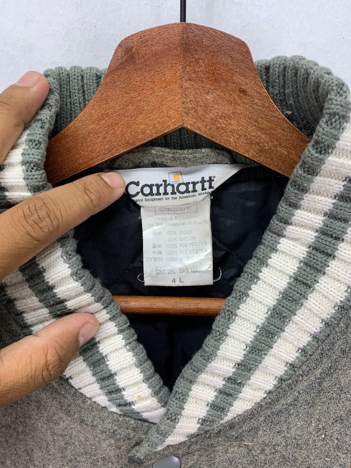 Carhartt × Carhartt Wip Vintage Carhartt Varsity Sweater Oversize Wool Size US XXL / EU 58 / 5 - 6 Thumbnail