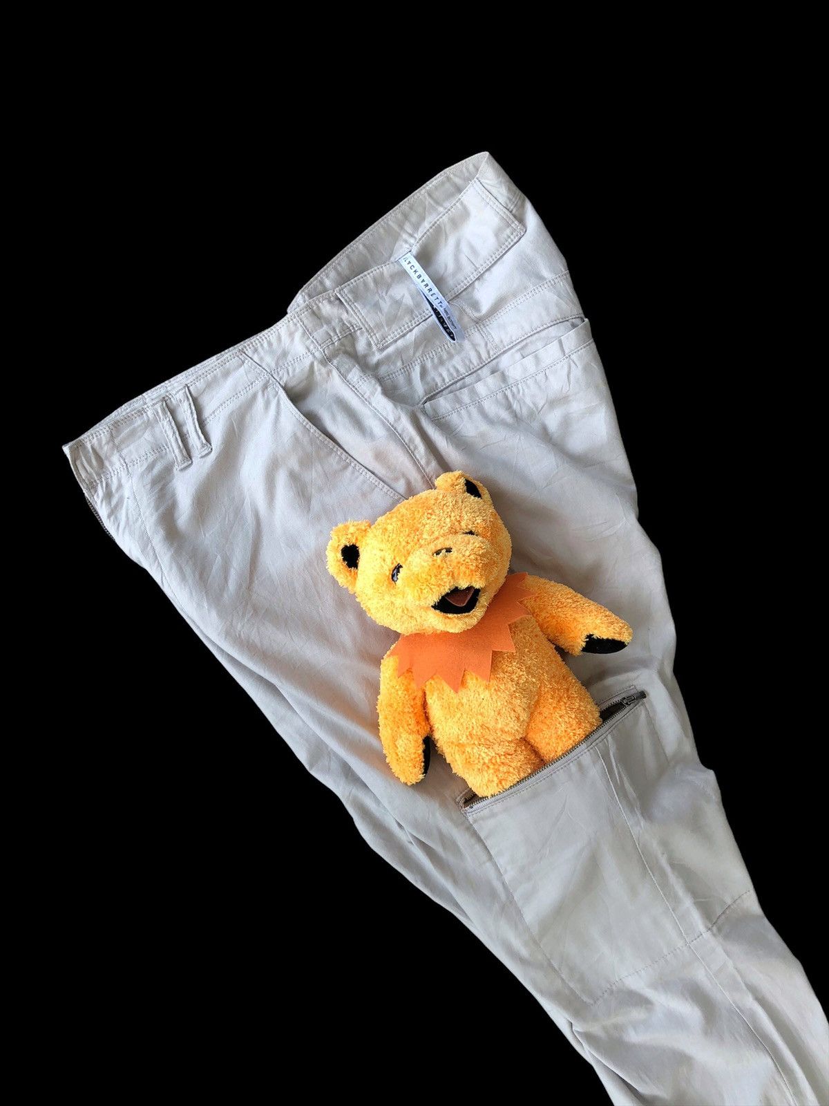 Black Barrett × Neil Barrett OG Neil Barrett 🇮🇹 Cargo Pocket Linen Blend Parachute Pants Size US 32 / EU 48 - 2 Thumbnail