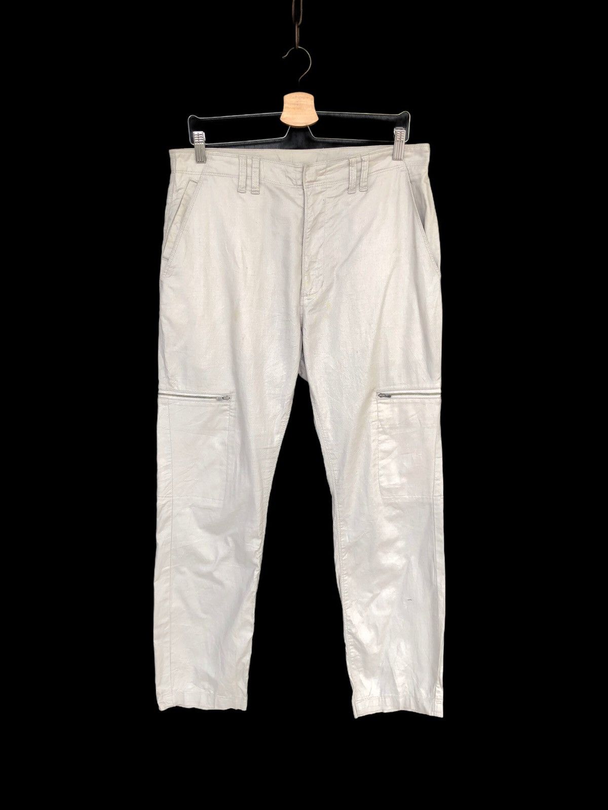 Black Barrett × Neil Barrett OG Neil Barrett 🇮🇹 Cargo Pocket Linen Blend Parachute Pants Size US 32 / EU 48 - 1 Thumbnail