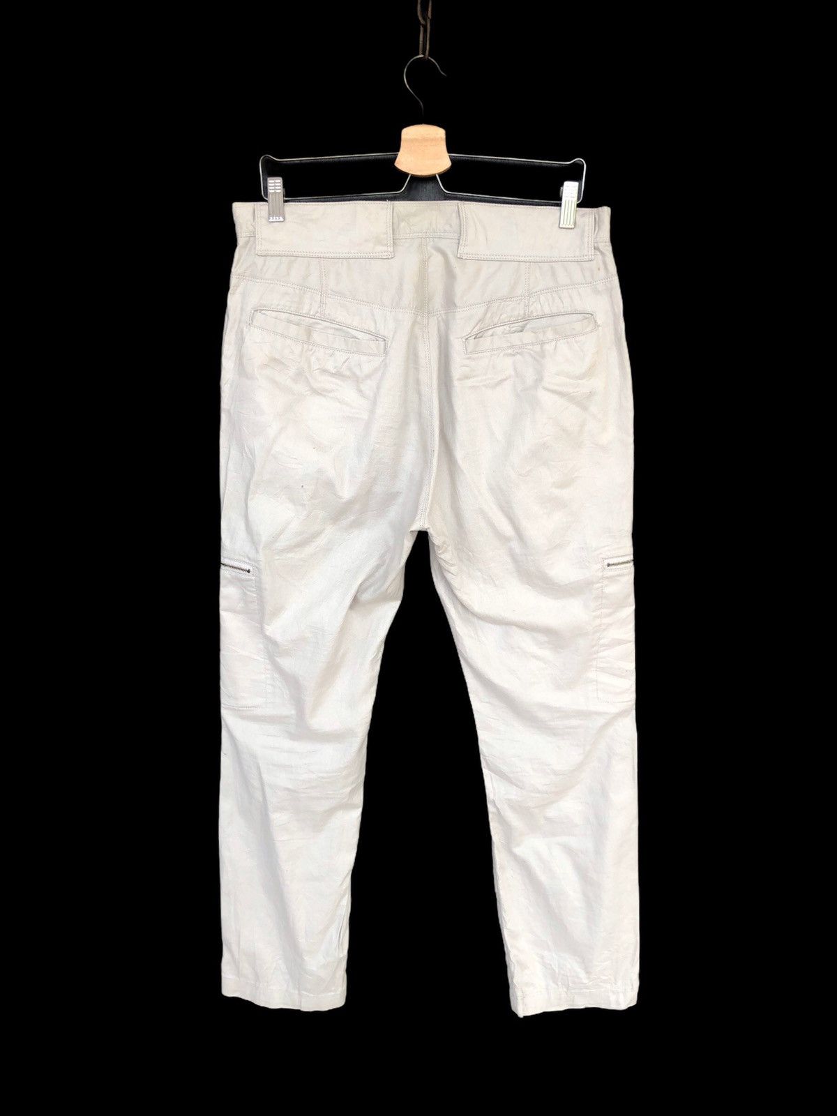 Black Barrett × Neil Barrett OG Neil Barrett 🇮🇹 Cargo Pocket Linen Blend Parachute Pants Size US 32 / EU 48 - 5 Thumbnail