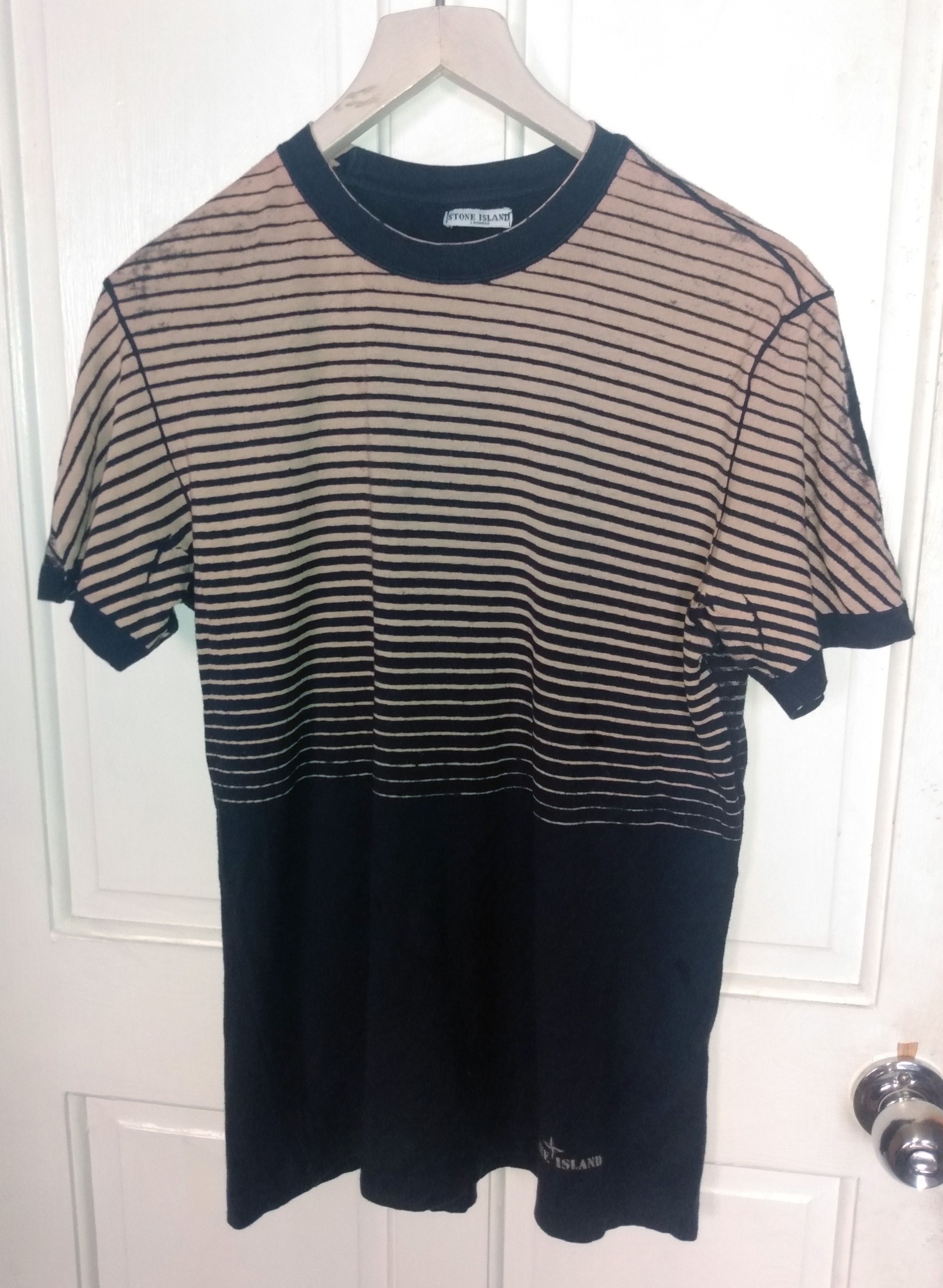 Stone Island Bleach Print Stripes Border 2010 Size US L / EU 52-54 / 3 - 1 Thumbnail
