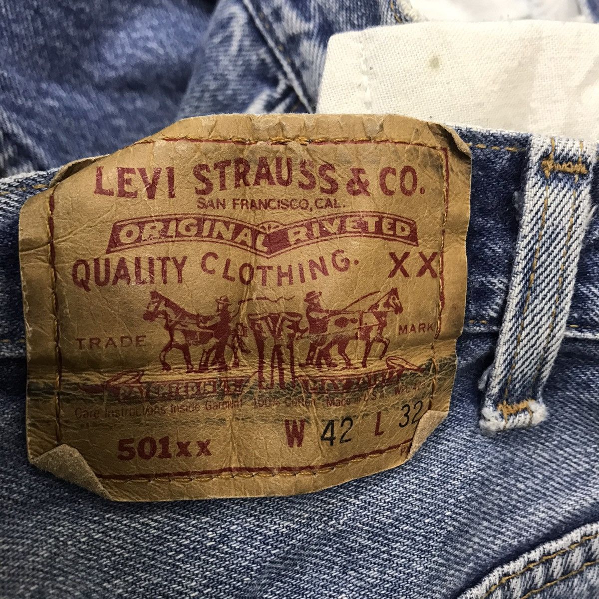 Levi's Vintage 80s Levis 501xx Lightwash Jeans Nice Faded 40x42 Size US 40 / EU 56 - 20 Thumbnail