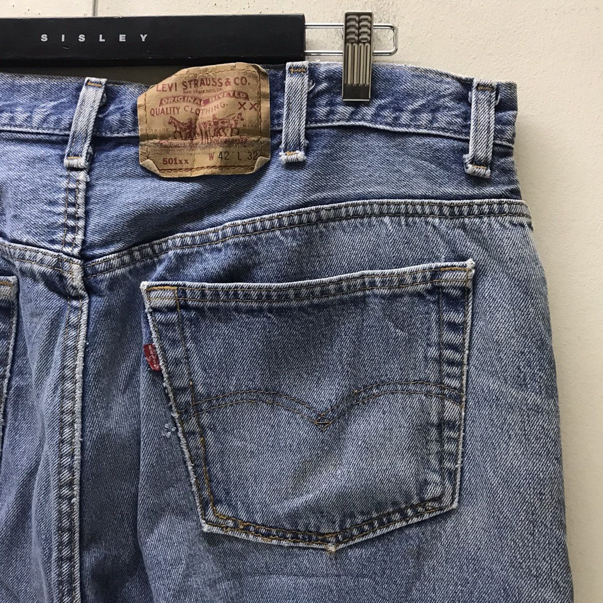 Levi's Vintage 80s Levis 501xx Lightwash Jeans Nice Faded 40x42 Size US 40 / EU 56 - 13 Thumbnail