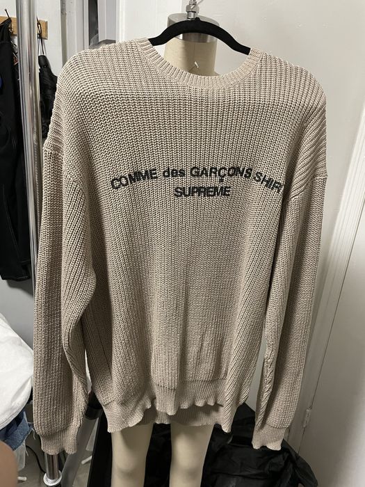 Supreme comme des outlet garcons shirt sweater tan