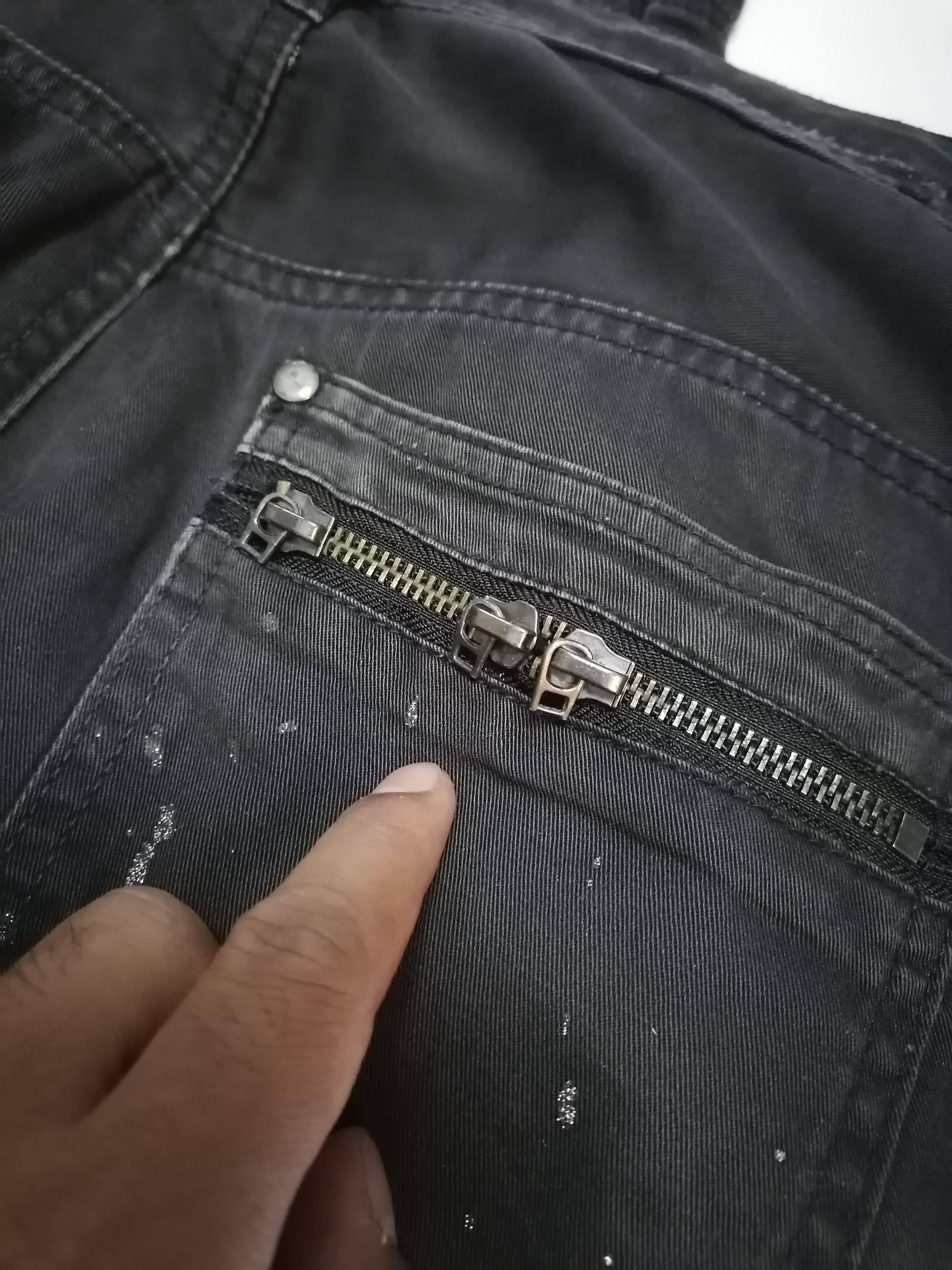 Japanese Brand Midas Studded Multipocket Splattered Bootcut Cargo Pants Size US 30 / EU 46 - 13 Thumbnail