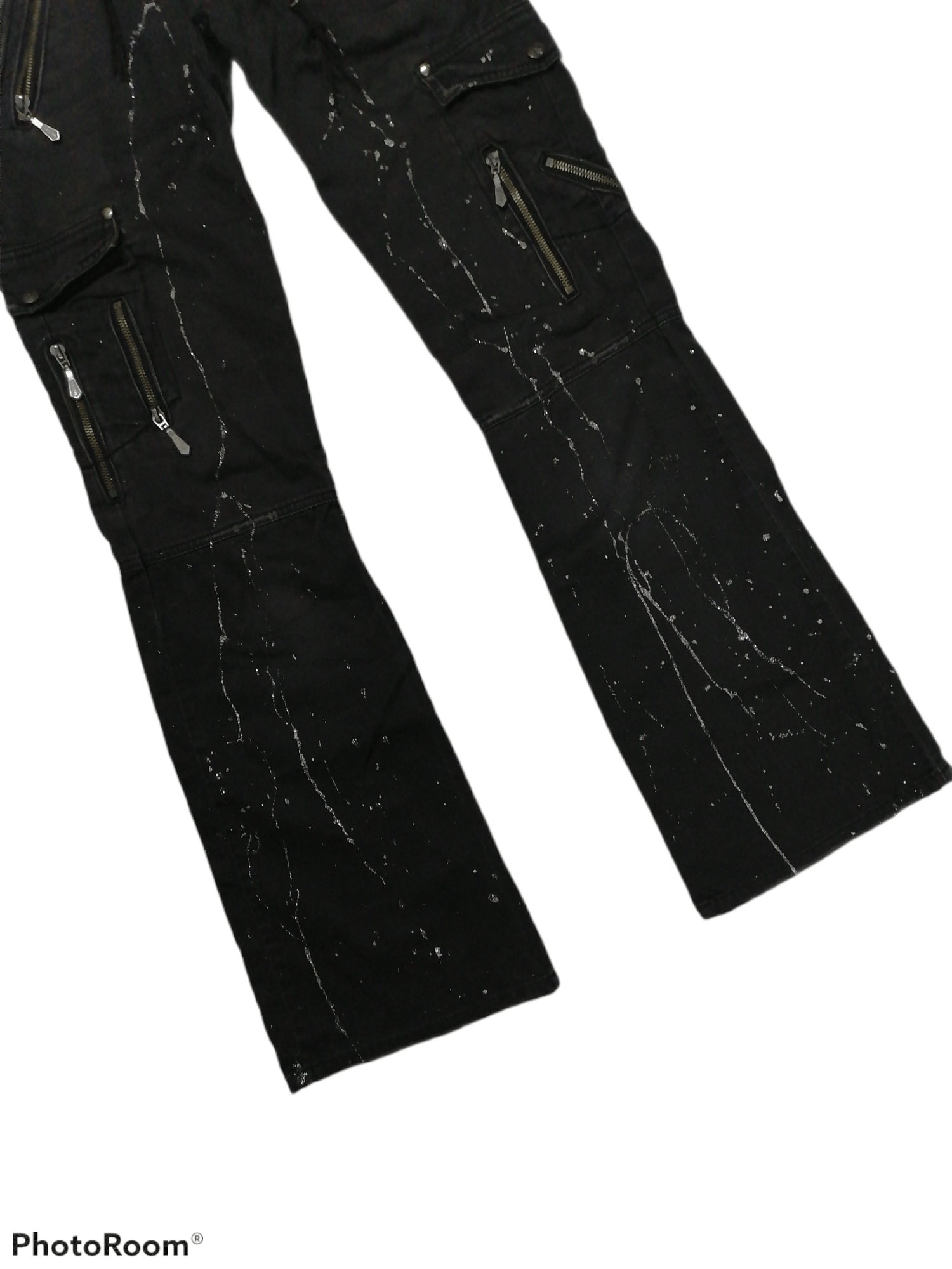 Japanese Brand Midas Studded Multipocket Splattered Bootcut Cargo Pants Size US 30 / EU 46 - 2 Thumbnail
